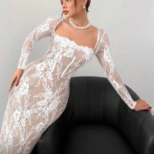 Elegant White Lace Dress